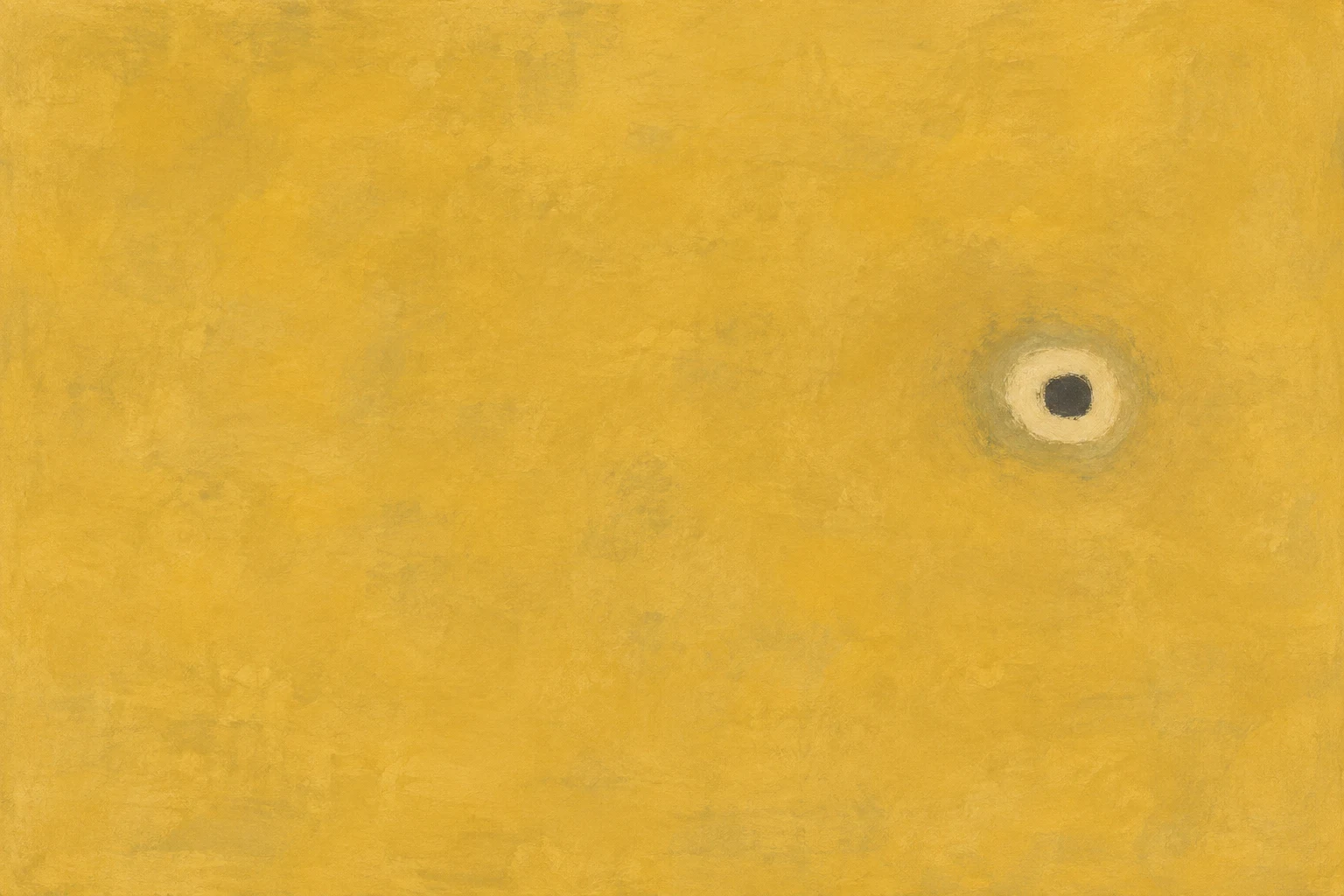 Concentric soft rings, uneven in yellow, sand; landscape artwork.