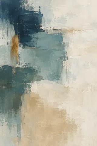 Two pools of color bleeding into each other in cream, stone, gray, charcoal; portrait artwork.