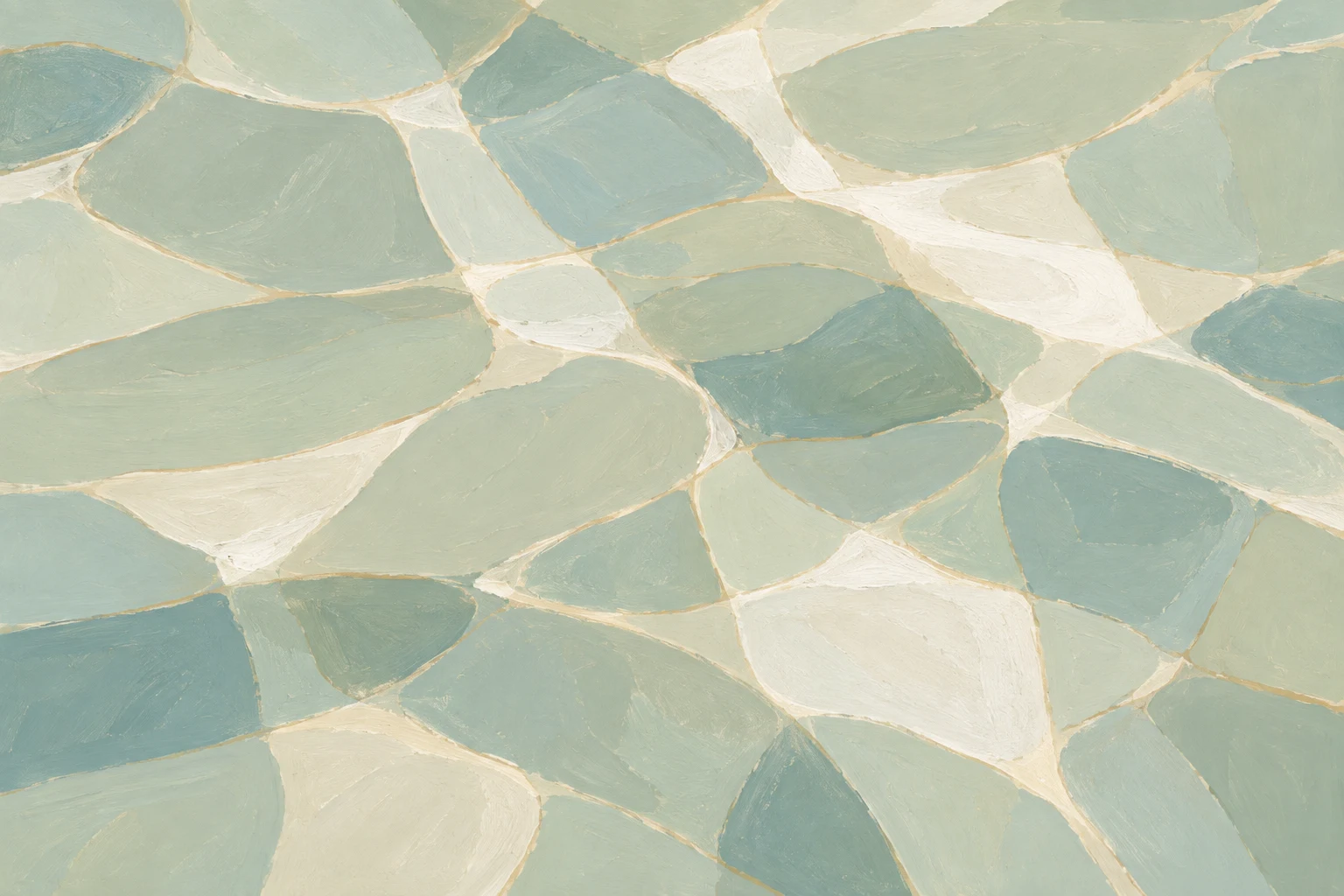 Light patterns on a swimming pool floor in stone, cream, gray; landscape artwork.