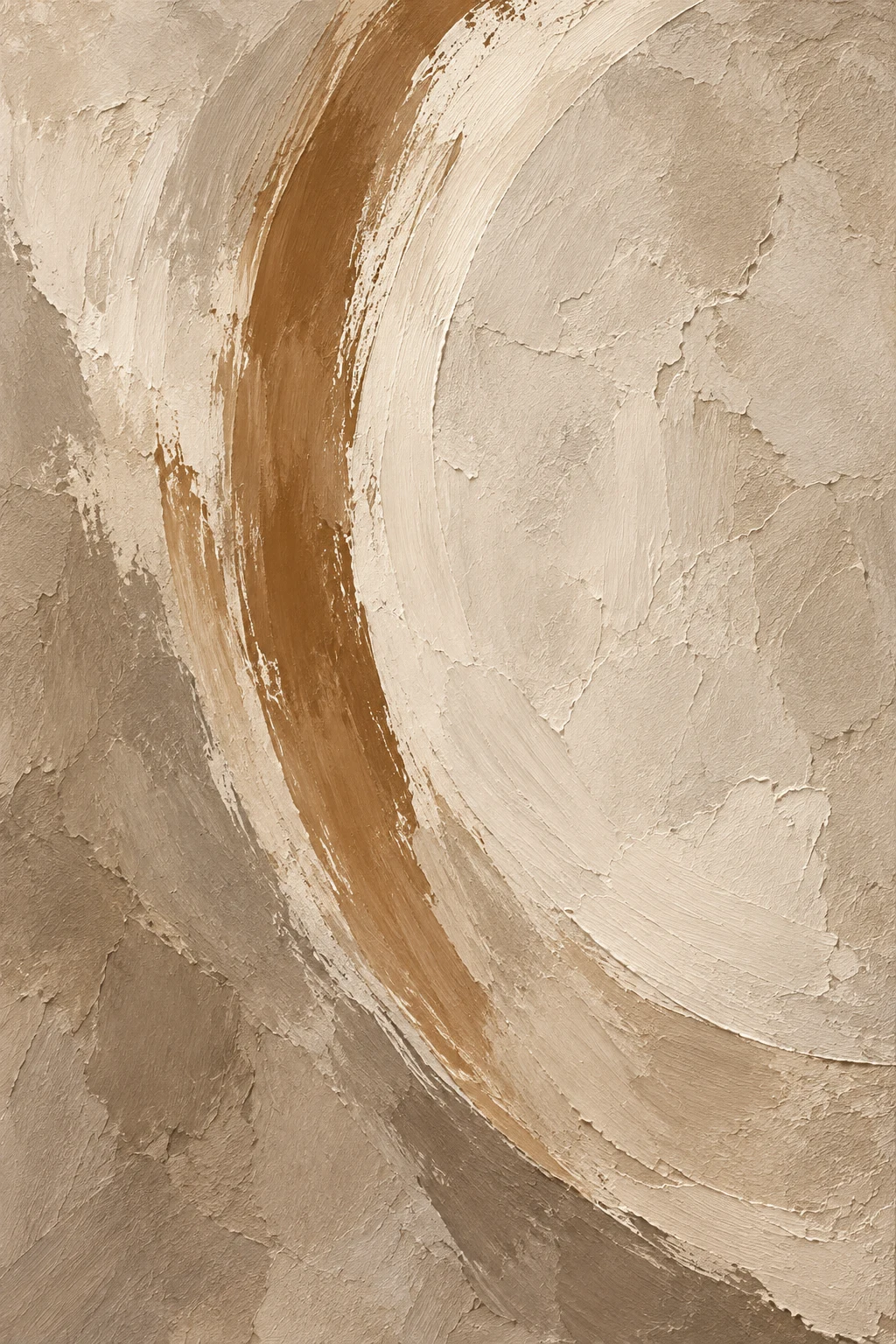 An enormous oval relief on a rough ground in stone, sand, taupe, cream; portrait artwork.