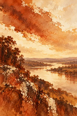 A single colossal brushstroke dragged across the whole field in cream, terracotta, rust, blush; portrait artwork.