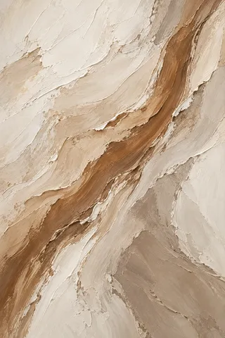 One long sweep from lower left to upper right in cream, stone, sand, taupe; portrait artwork.