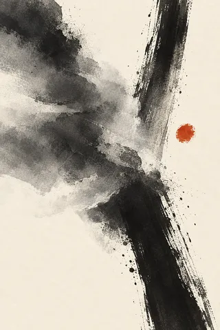 A great soft cloud form drifting off the left edge in white, black, charcoal, gray; portrait artwork.