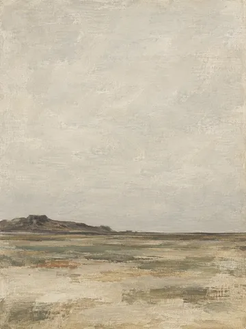 A ridge half erased by weather in stone, cream, sand, taupe; portrait artwork.