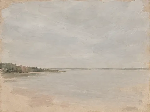 A bank of reeds and nothing else in stone, sand; landscape artwork.