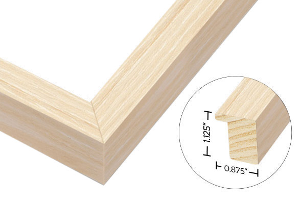 Lumaprints frame profile for 0.875w x 1.125h Natural Wood Frame