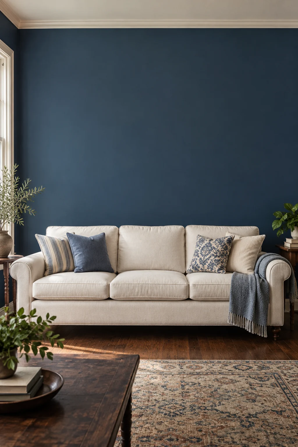 Ink blue sitting room