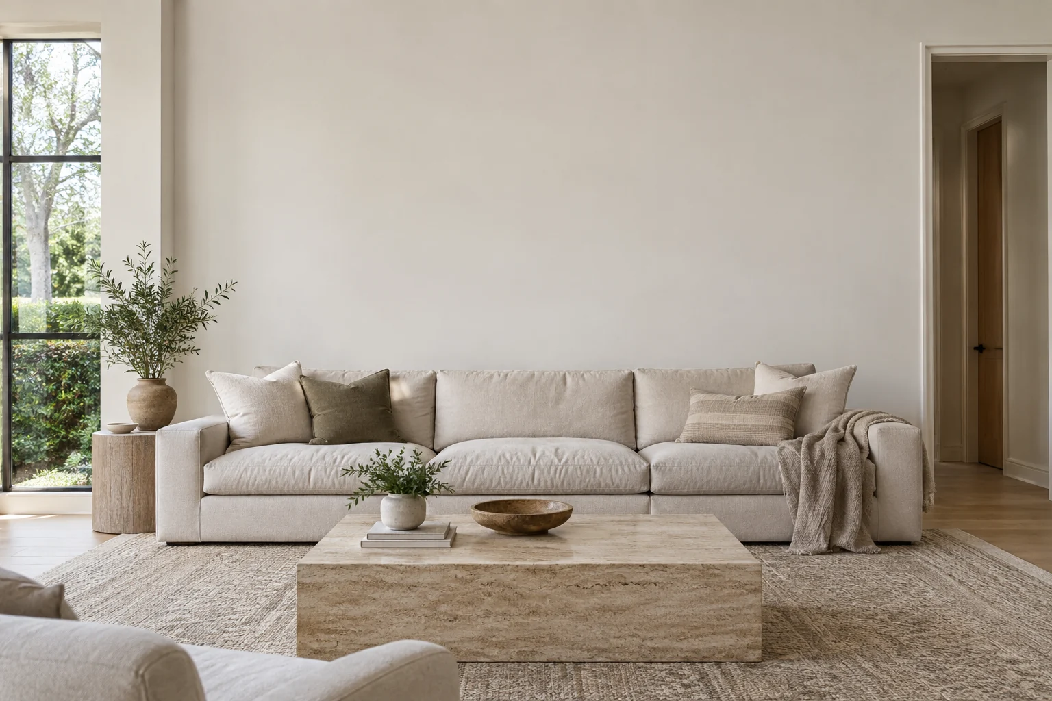 Wide architectural living room