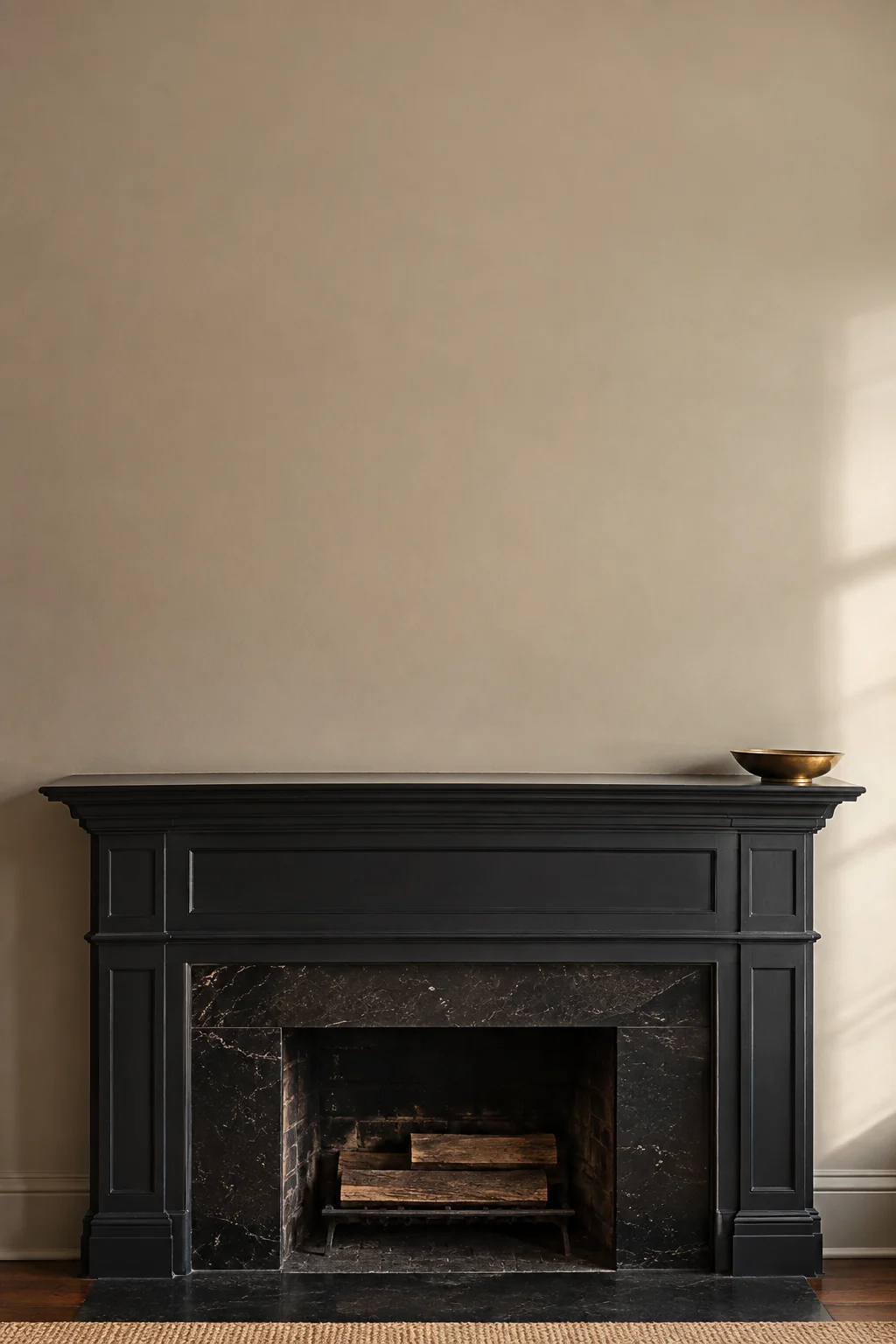 Black mantel detail