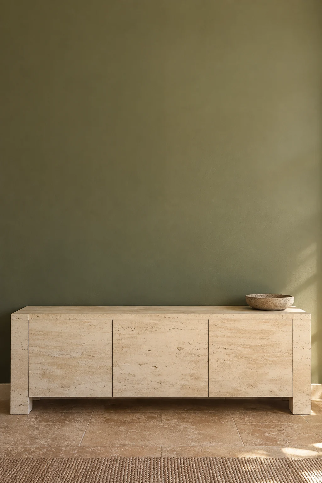 Stone console close view