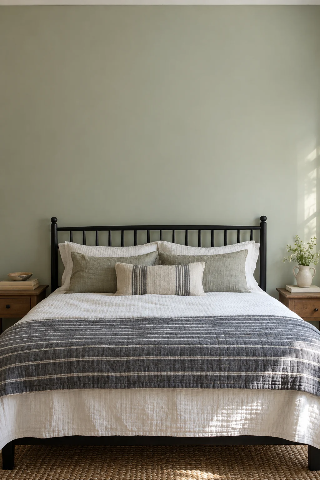 Sage spindle bedroom