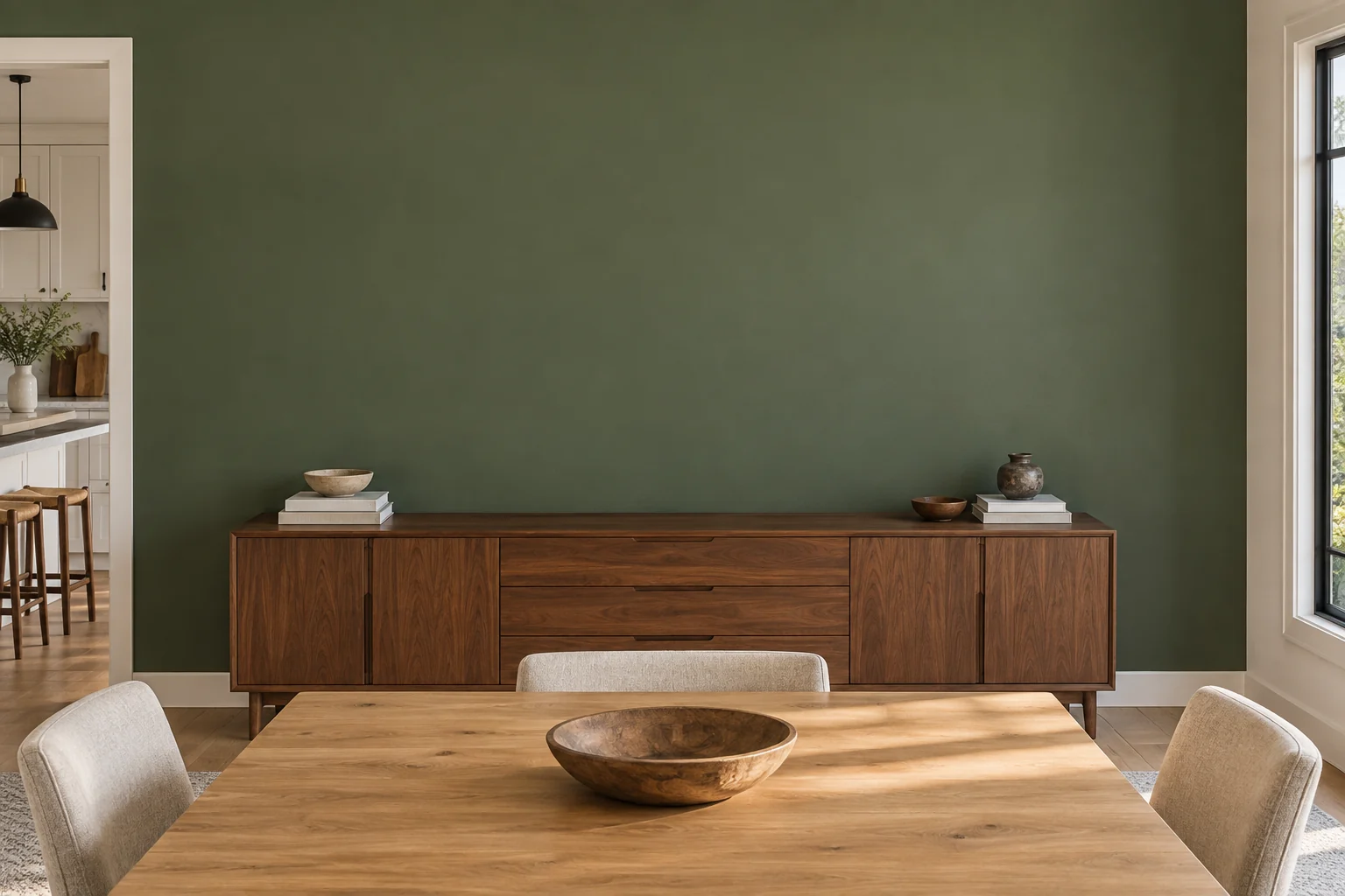 Wide green dining