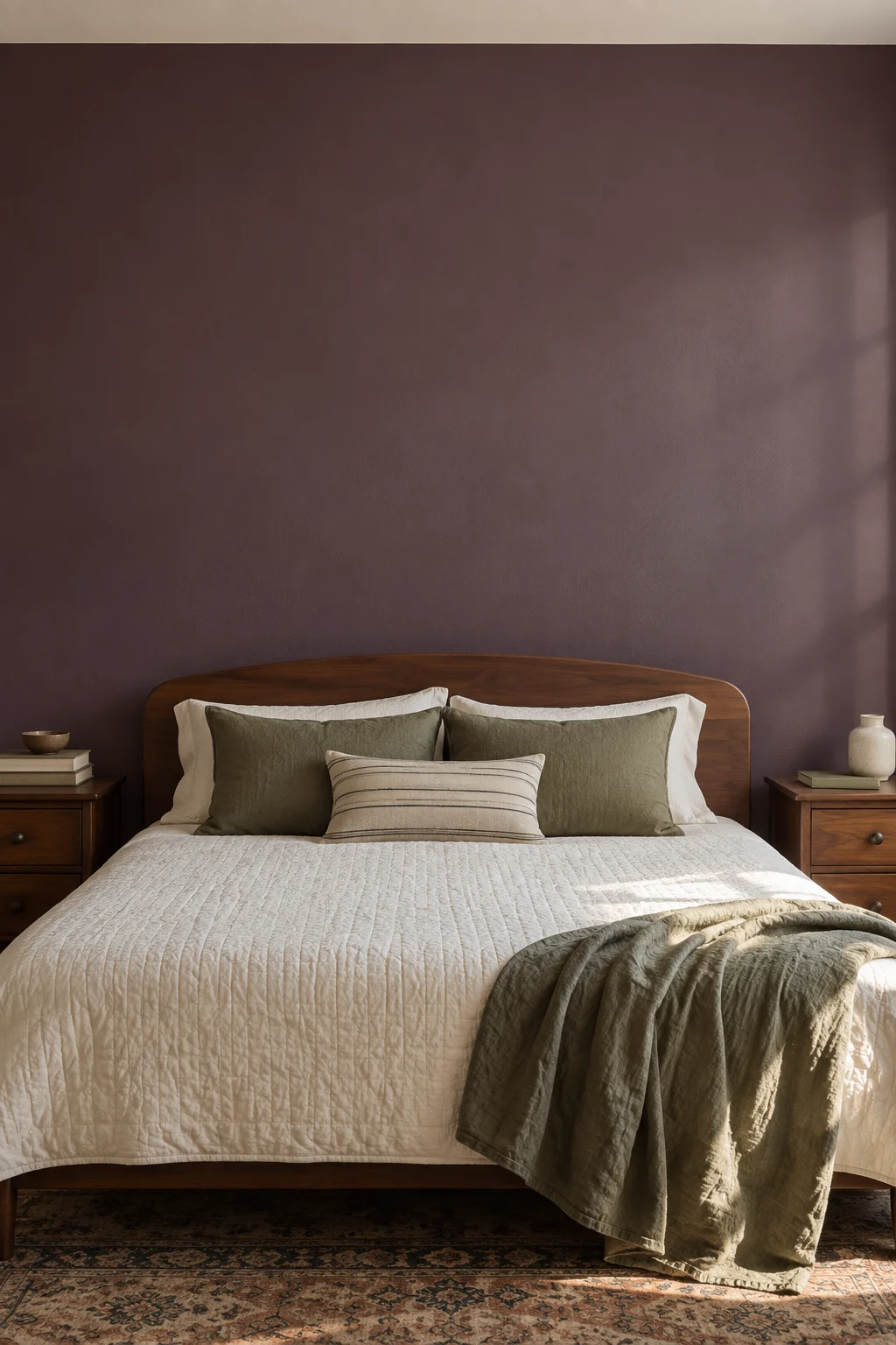 Plum guest bedroom