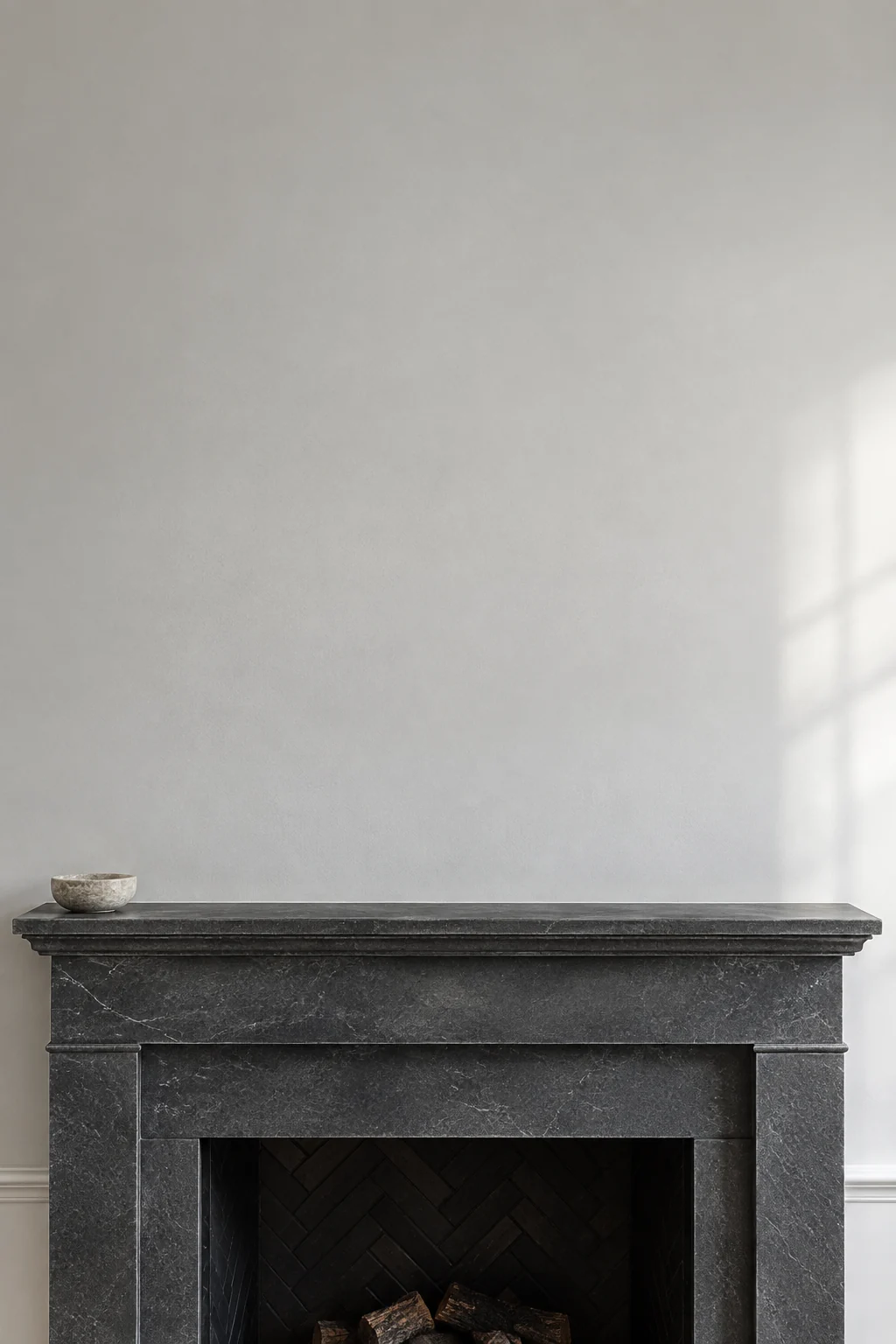 Slate stone mantel