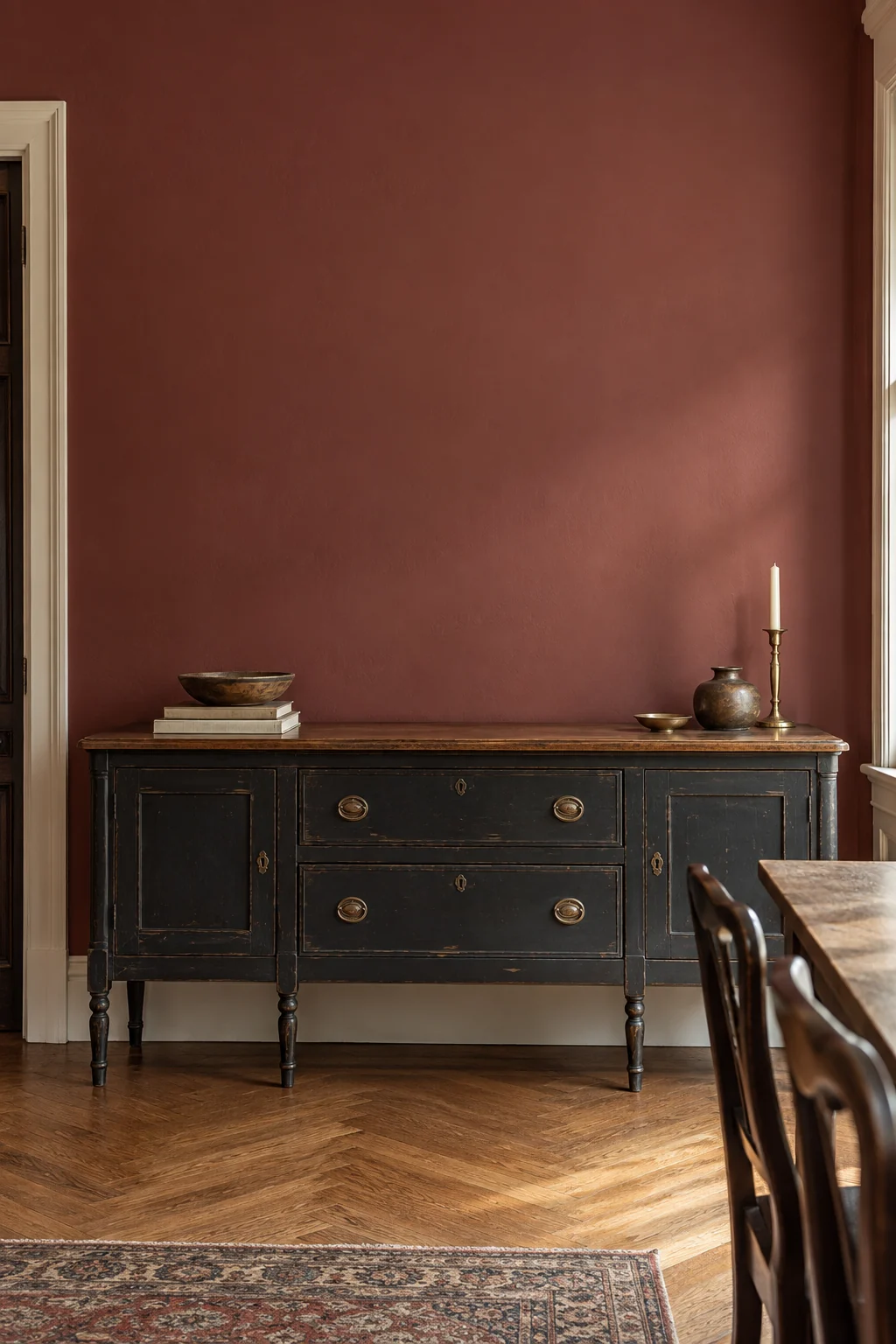 Wine red dining room