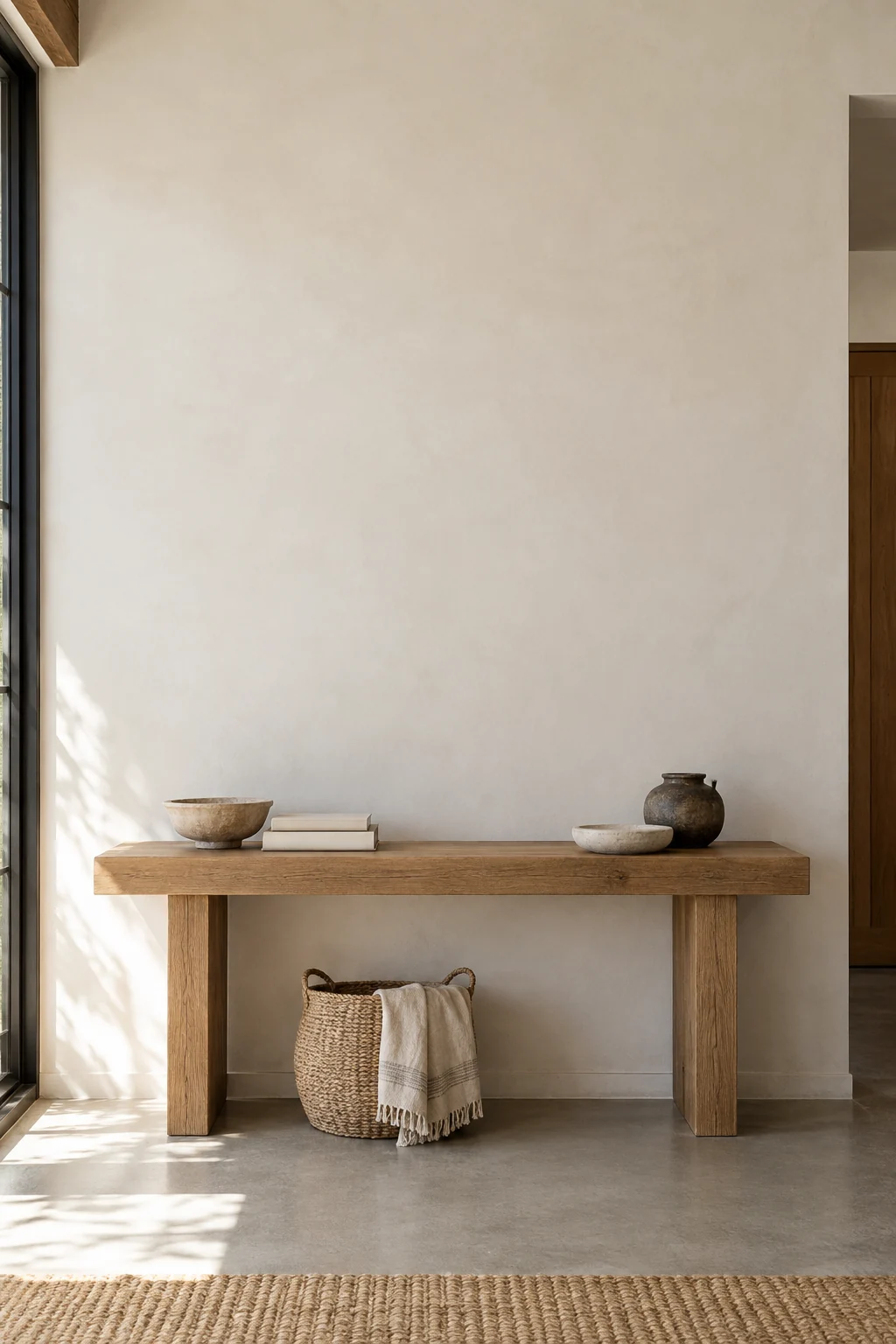 Japandi entry shelf