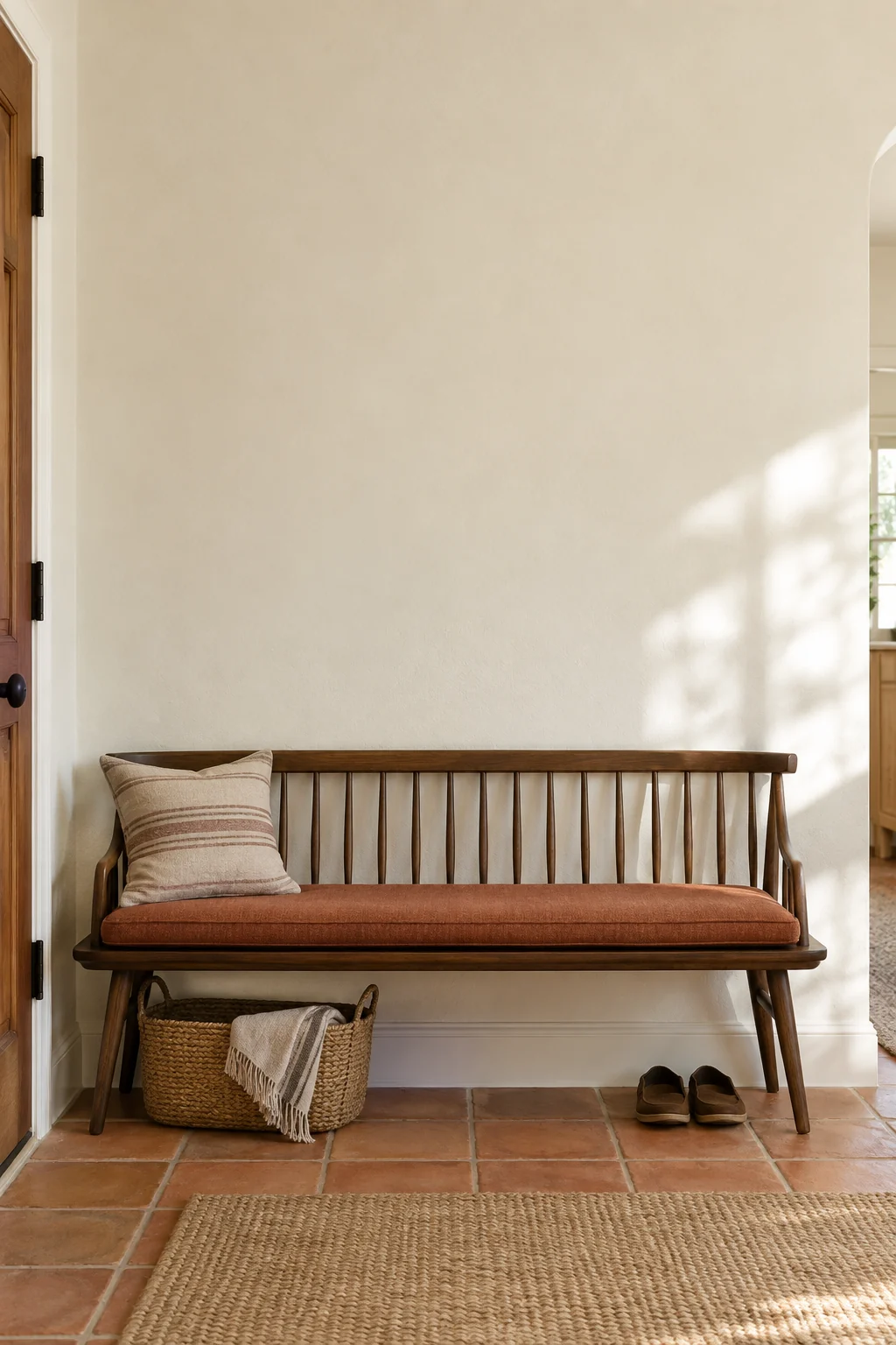 Terracotta spindle bench