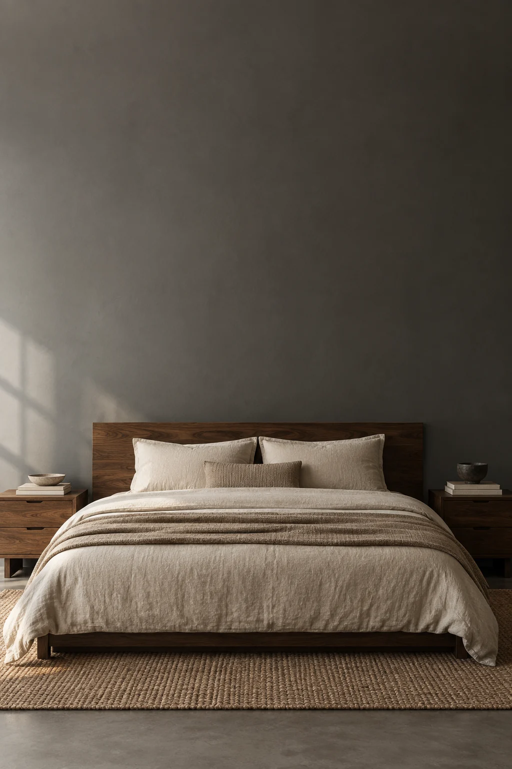 Charcoal loft bedroom