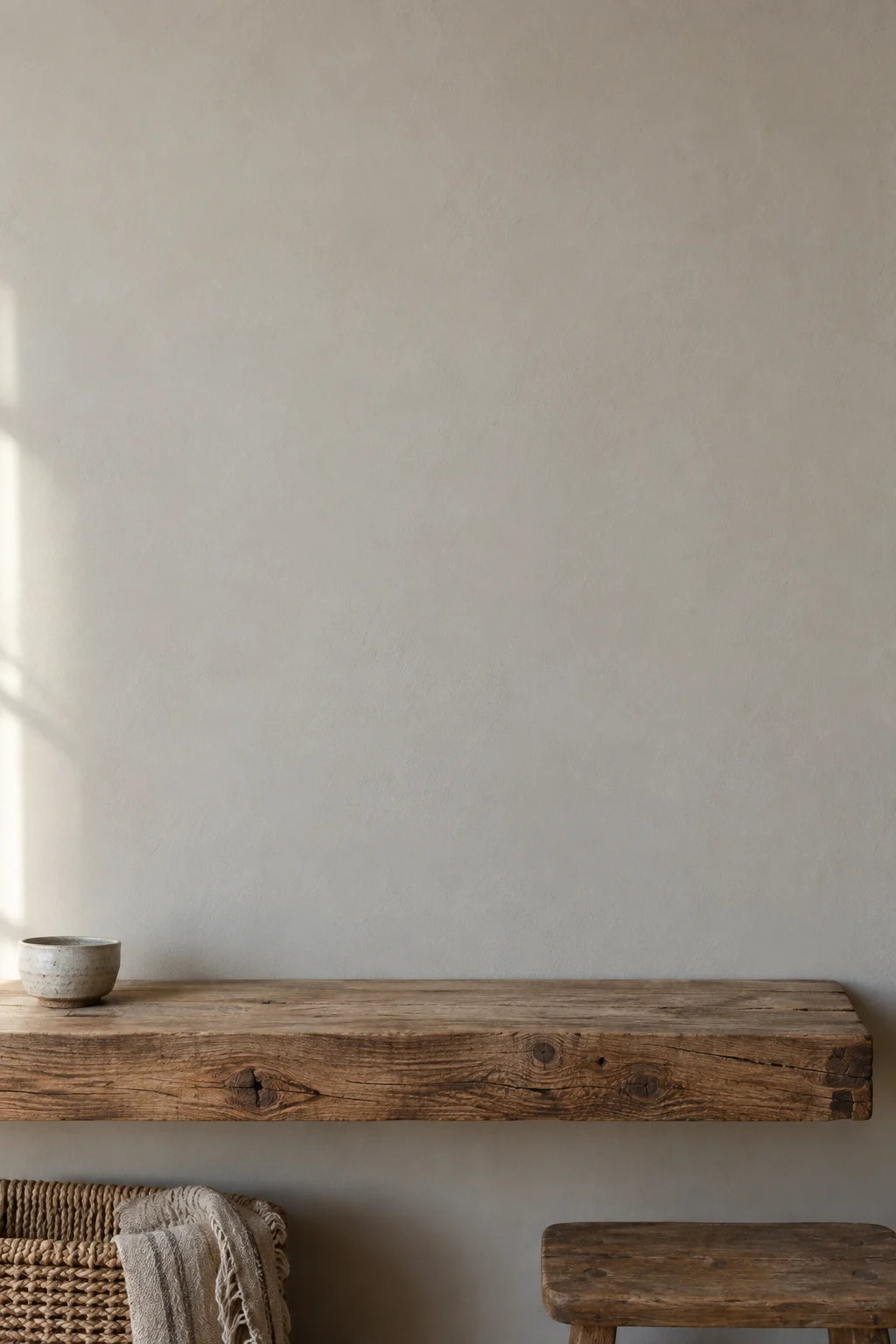 Pine shelf vignette