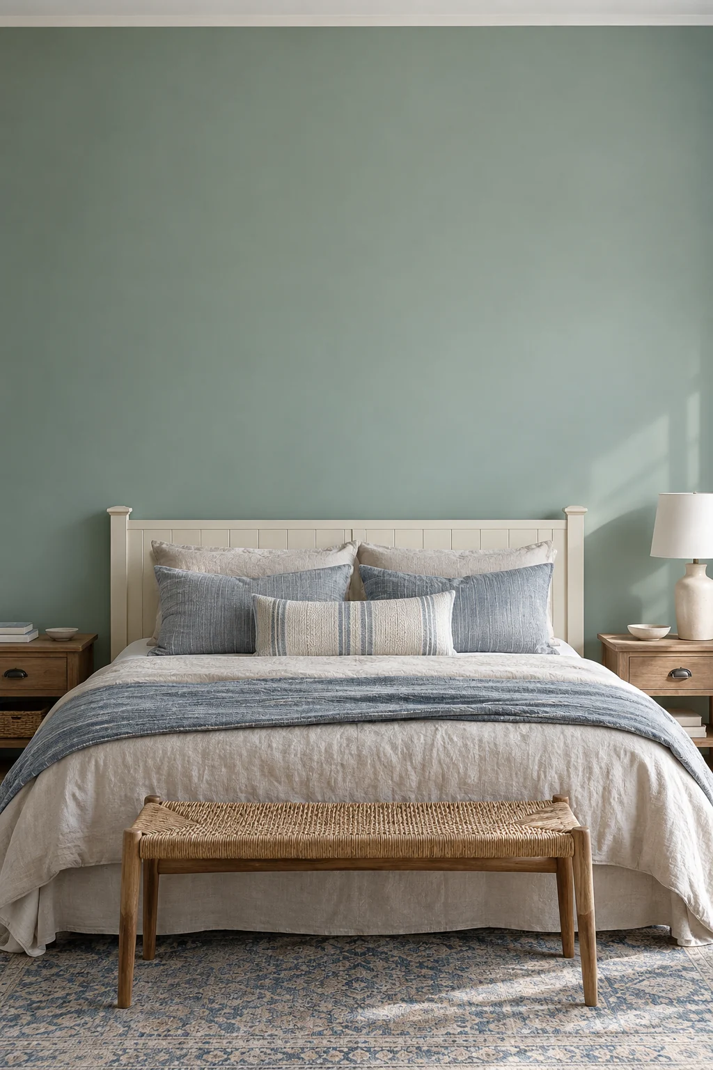 Sea green bedroom