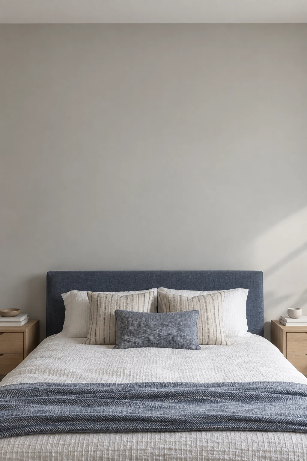 Quiet denim bedroom