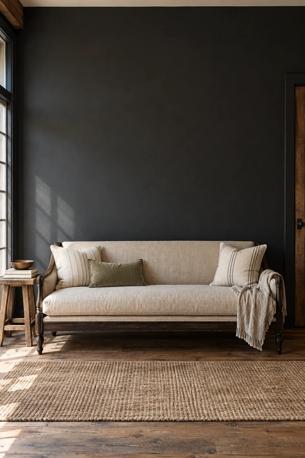 Black wall sitting room