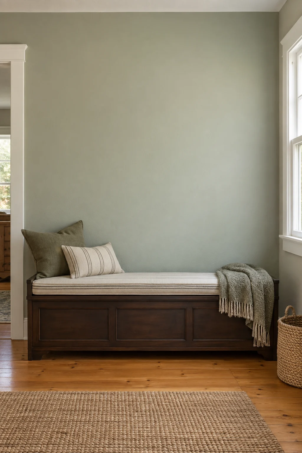 Sage window-seat room