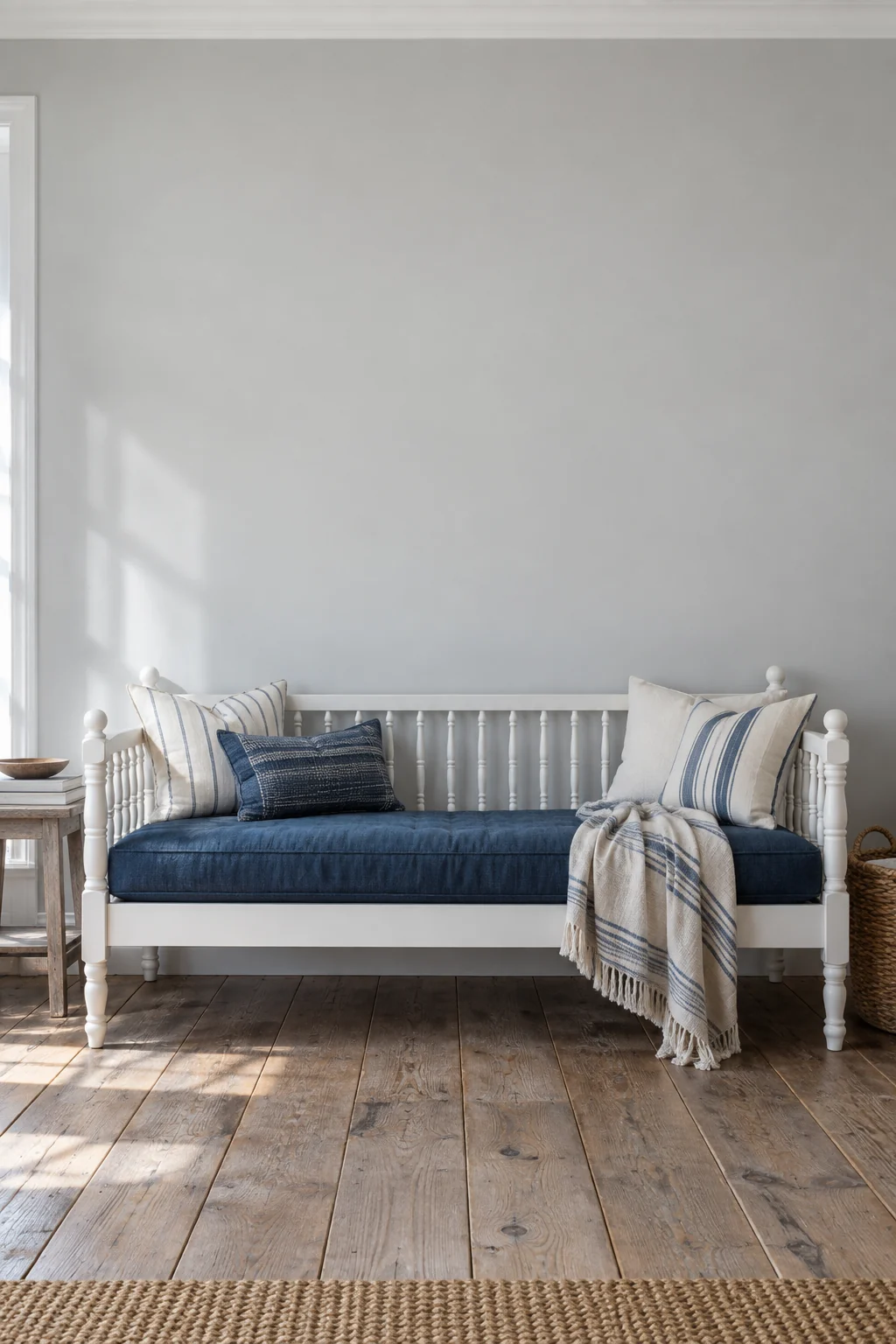 Pearl grey coastal room