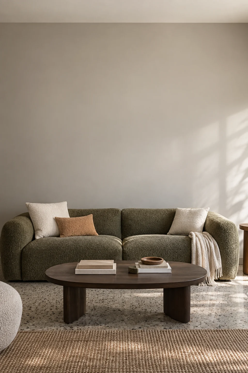 Warm grey conversation room